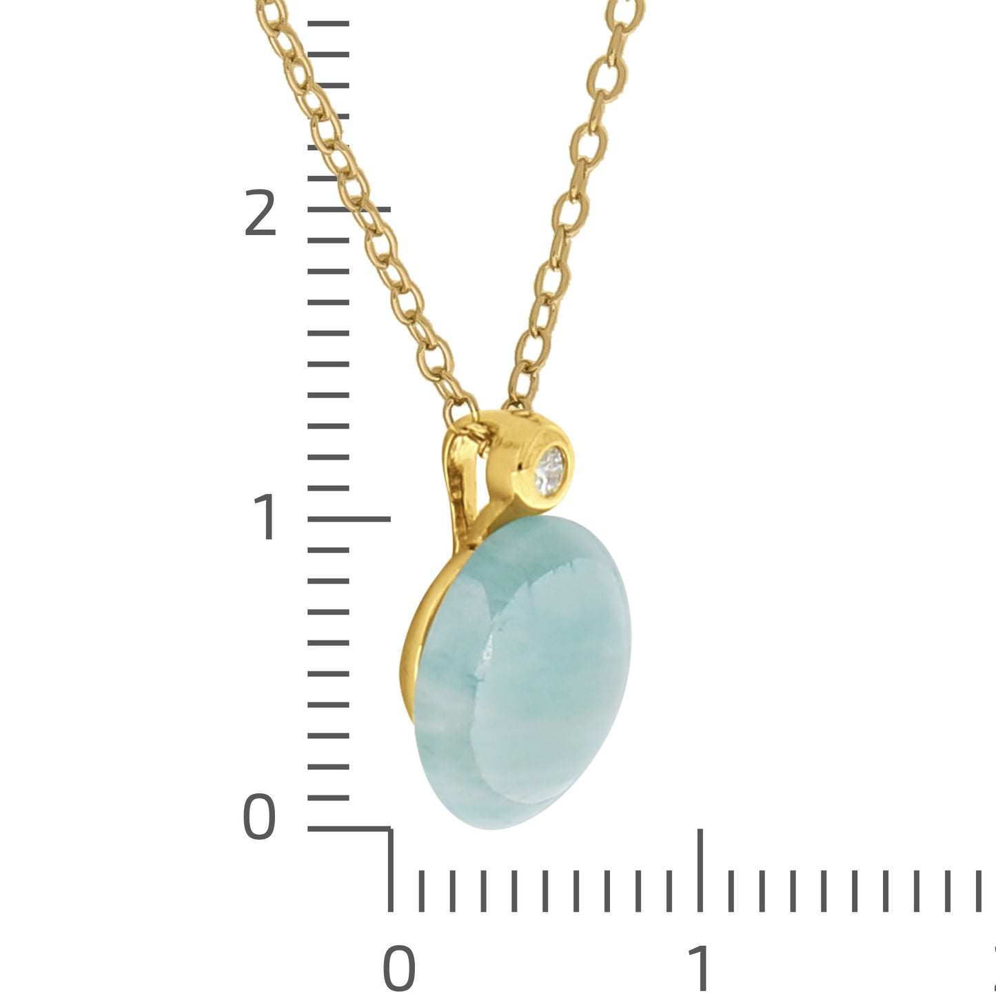 Anhänger mit Kette Ankerkette 925/- Sterling Silber vergoldet 45,0cm Amazonit