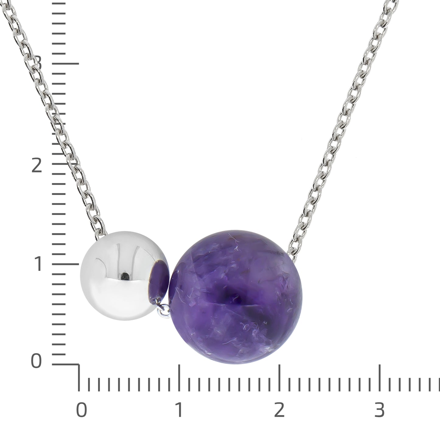 Collier Erbskette 925/- Sterling Silber rhodiniert 45cm Amethyst