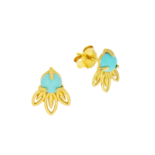 Ohrstecker 925/- Sterling Silber vergoldet 1,1cm Türkis