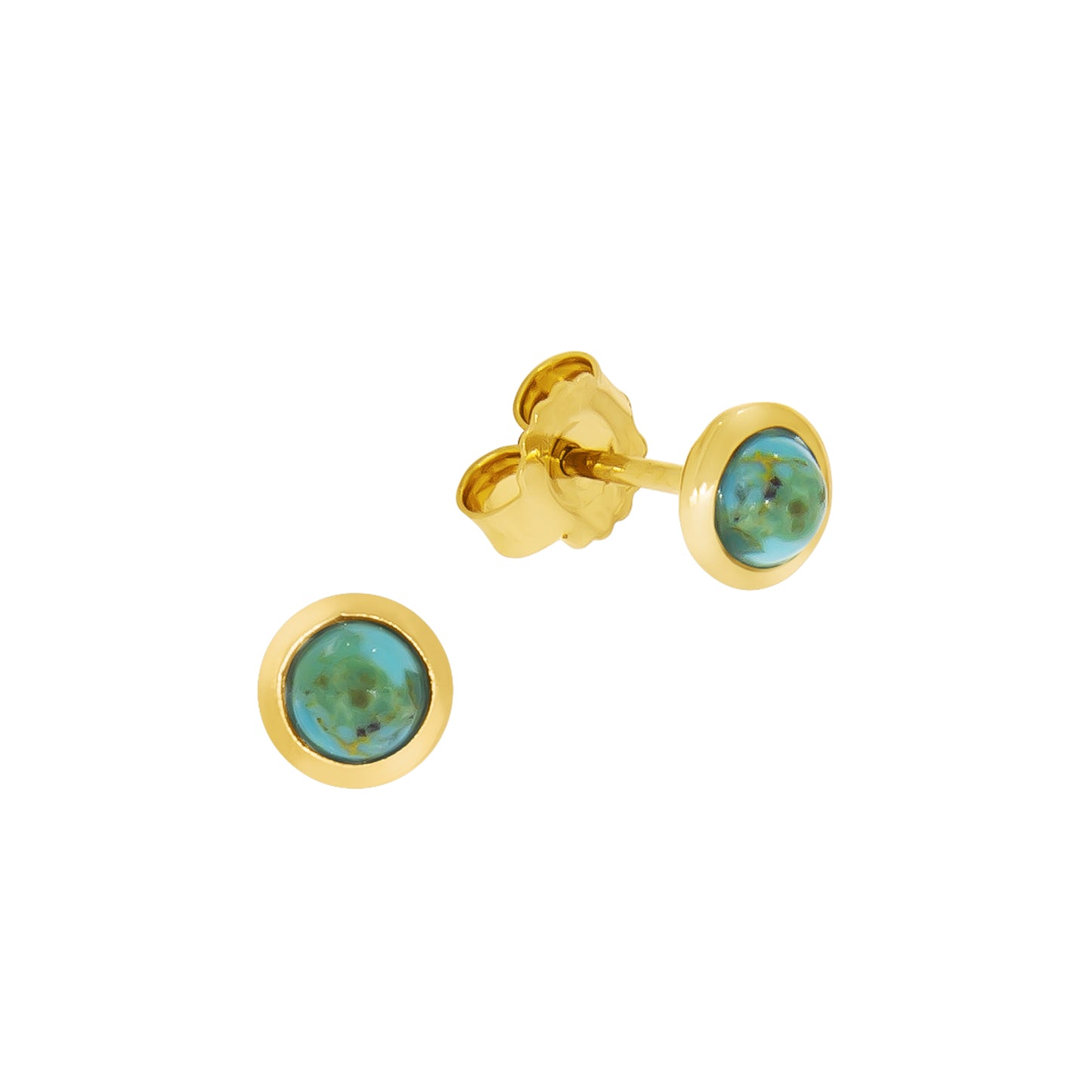 Set Anhänger, Kette + Ohrhänger Flachpanzerkette 925/- Sterling Silber vergoldet 45,0cm Türkis rek.