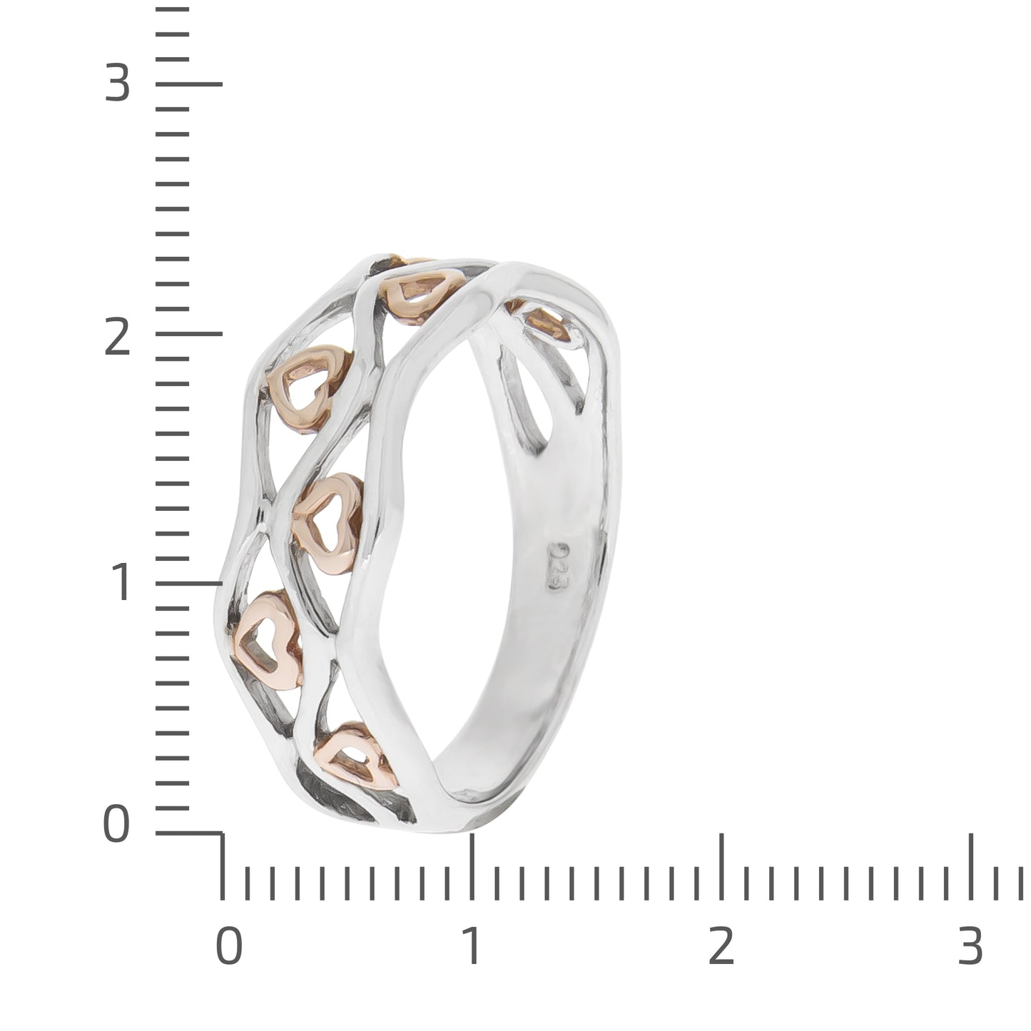 Ring 925/- Sterling Silber rotvergoldet (teil) ohne