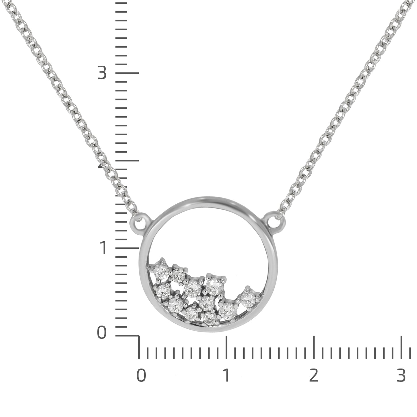 Collier Ankerkette 925/- Sterling Silber rhodiniert 45,0cm Zirkonia