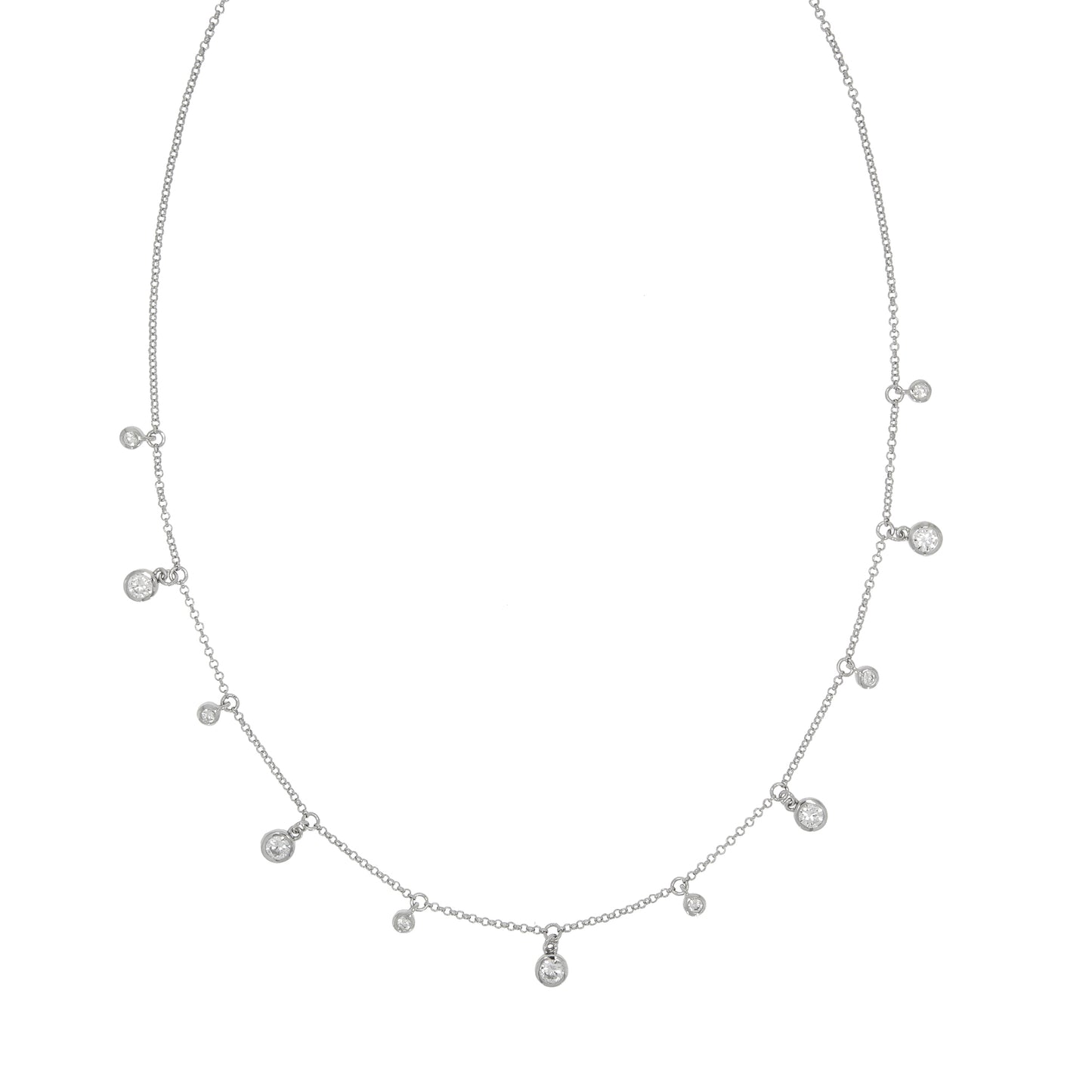 Halskette Ankerkette 925/- Sterling Silber rhodiniert 45,0cm Zirkonia