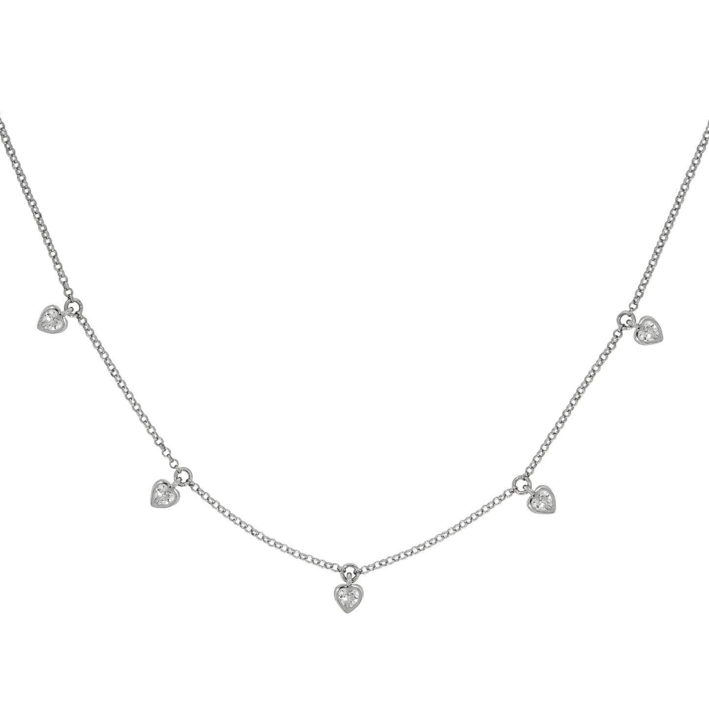 Halskette Ankerkette 925/- Sterling Silber rhodiniert 45cm Zirkonia