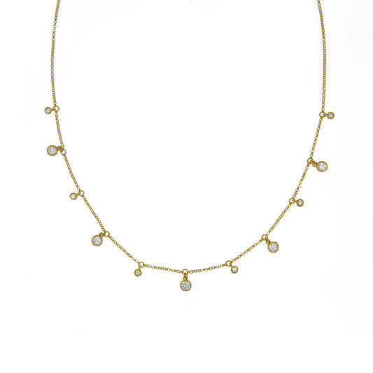 Halskette Ankerkette 925/- Sterling Silber vergoldet 45,0cm Zirkonia