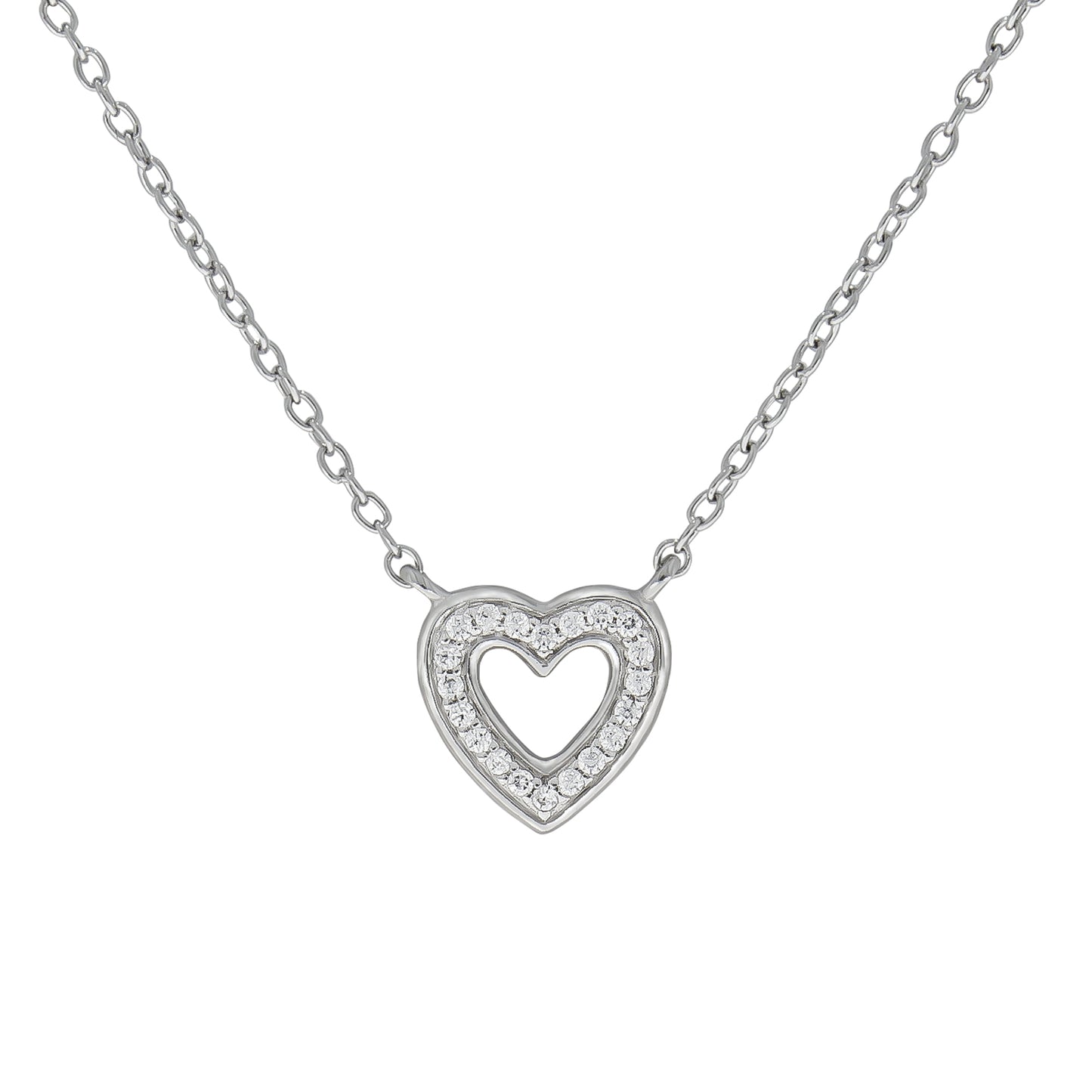 Halskette Ankerkette 925/- Sterling Silber rhodiniert 47,0cm Zirkonia