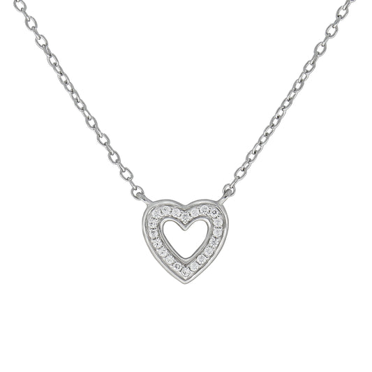 Halskette Ankerkette 925/- Sterling Silber rhodiniert 47,0cm Zirkonia