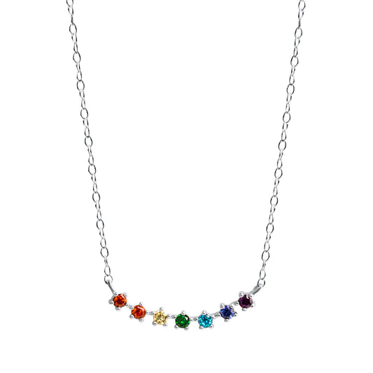 Halskette Ankerkette 925/- Sterling Silber rhodiniert 45,0cm Zirkonia