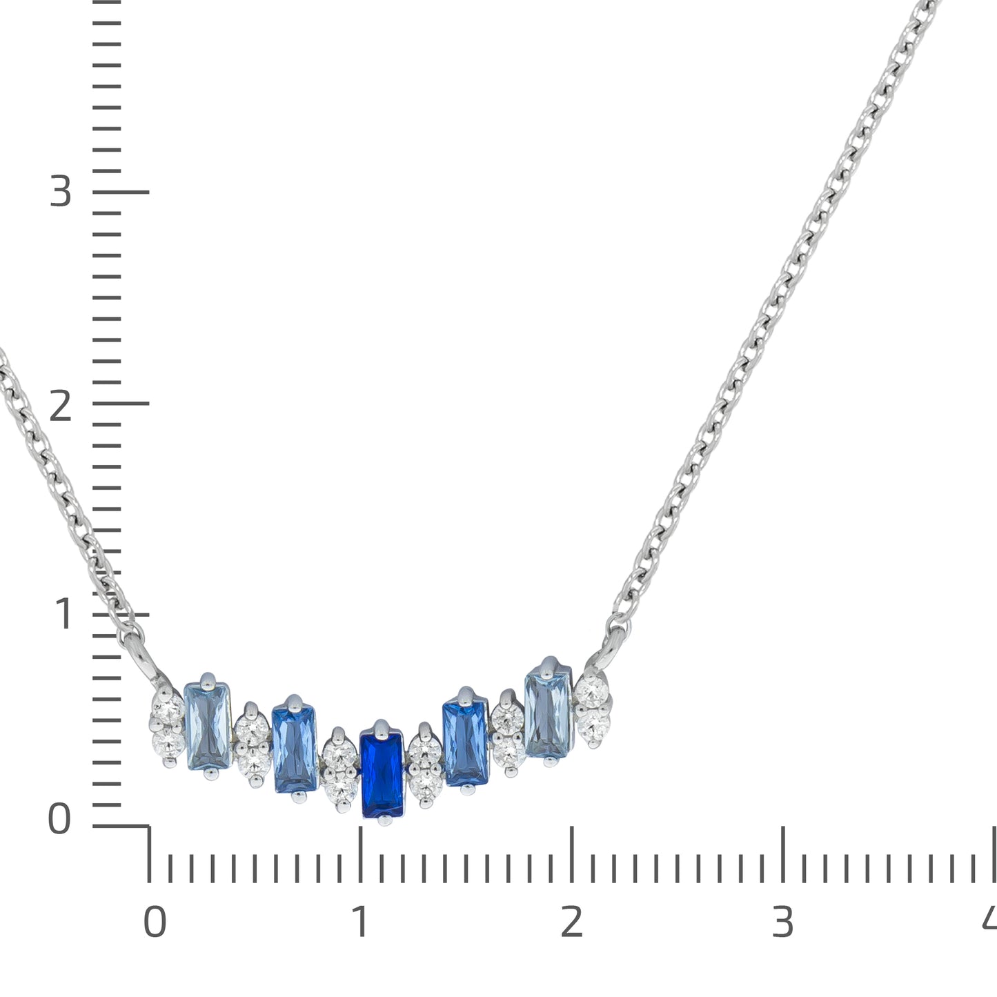 Halskette Ankerkette 925/- Sterling Silber rhodiniert 45,0cm Zirkonia