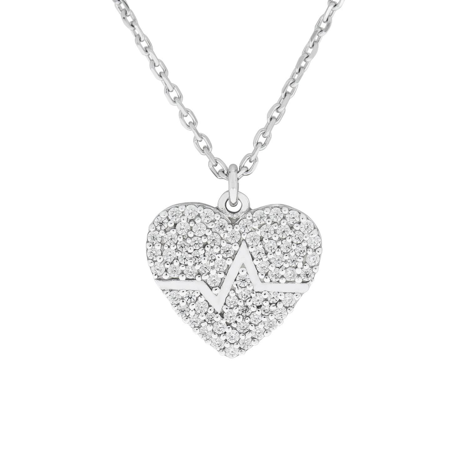 Halskette Ankerkette 925/- Sterling Silber rhodiniert 45,0cm Kristall