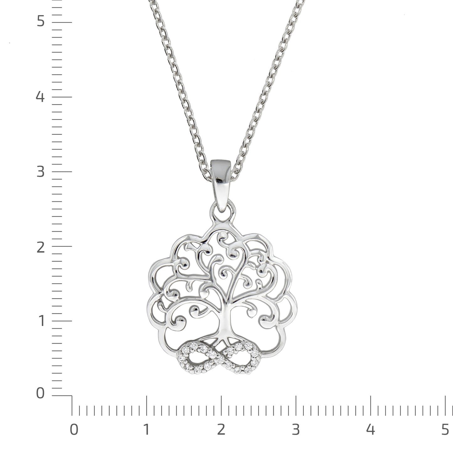 Halskette Ankerkette 925/- Sterling Silber rhodiniert 45cm Zirkonia
