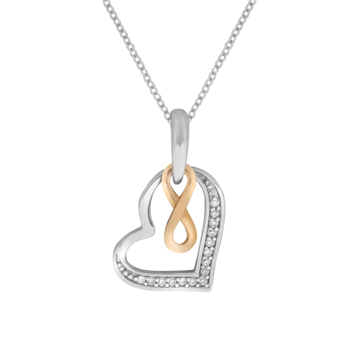 Halskette Ankerkette 925/- Sterling Silber rotvergoldet (teil) 45,0cm Zirkonia