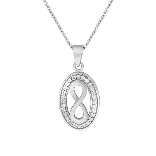 Halskette Ankerkette 925/- Sterling Silber rhodiniert 45cm Zirkonia