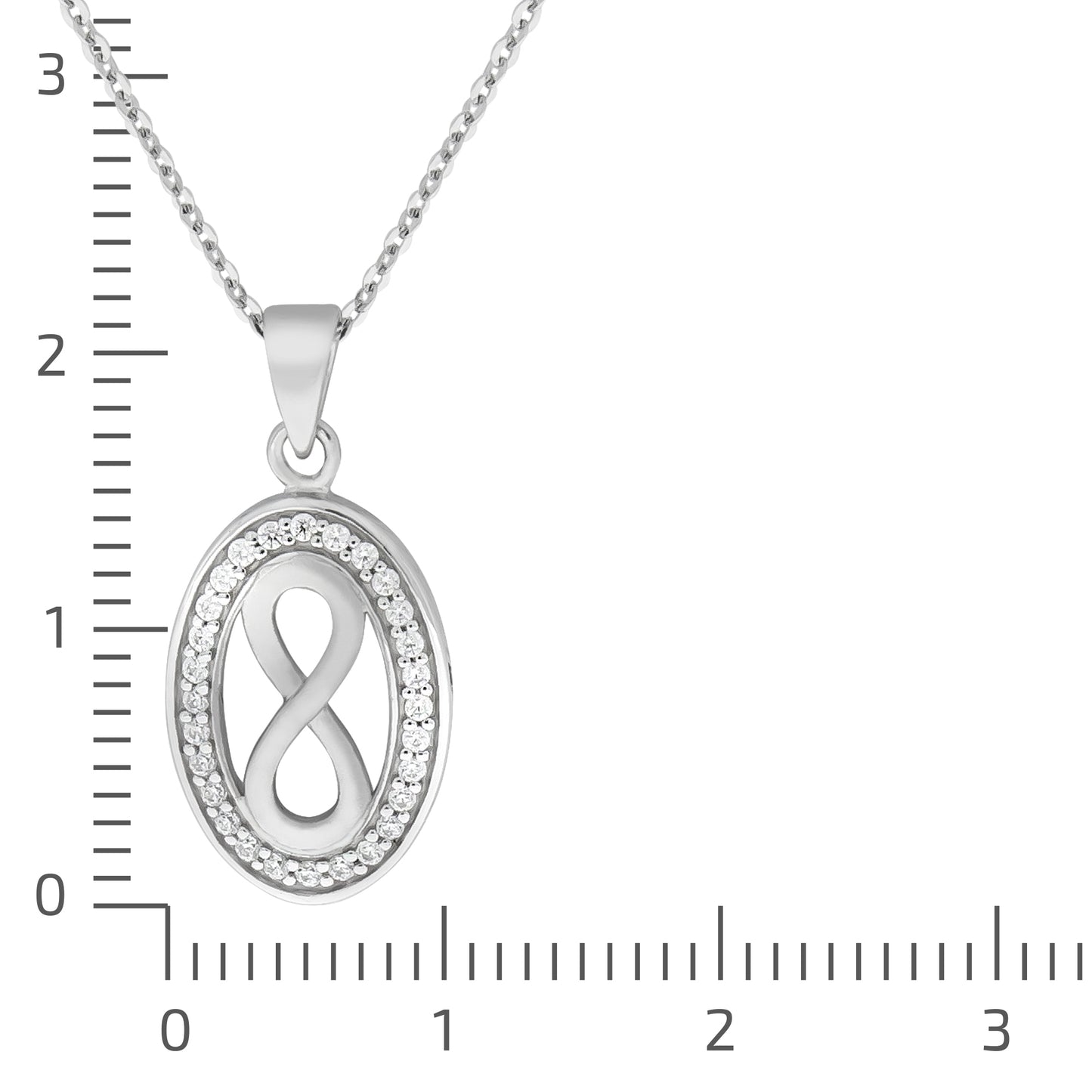 Halskette Ankerkette 925/- Sterling Silber rhodiniert 45cm Zirkonia