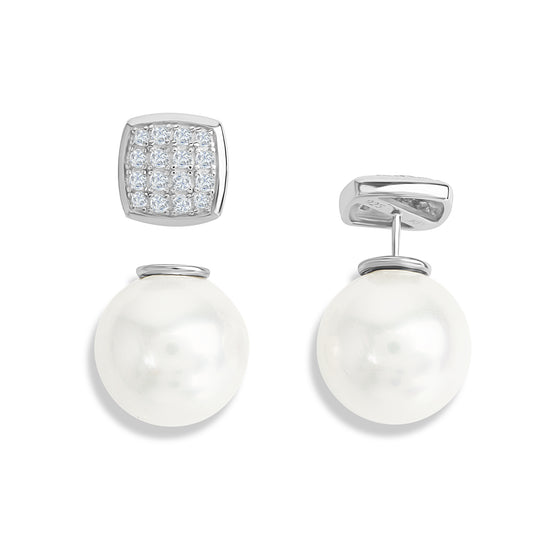 Ohrstecker 925/- Sterling Silber rhodiniert 2,3cm Zirkonia