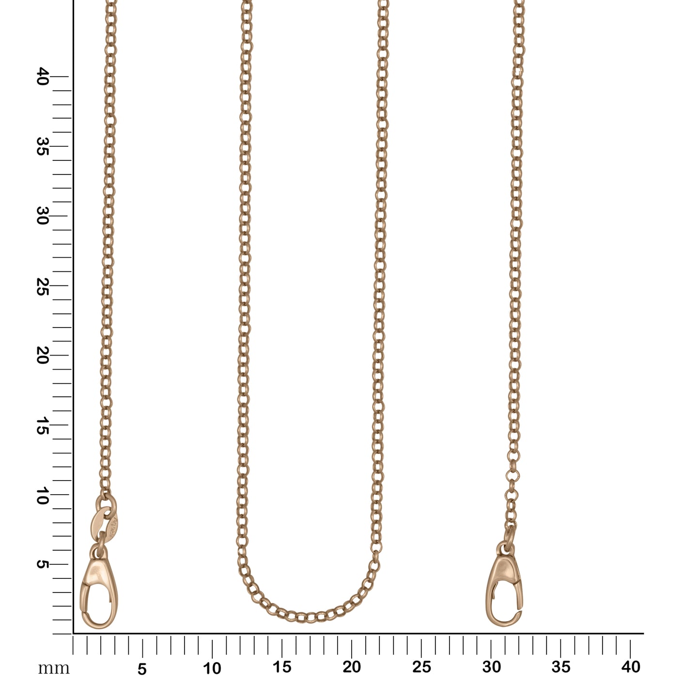 Maskenkette Erbskette 925/- Sterling Silber rotvergoldet 50cm