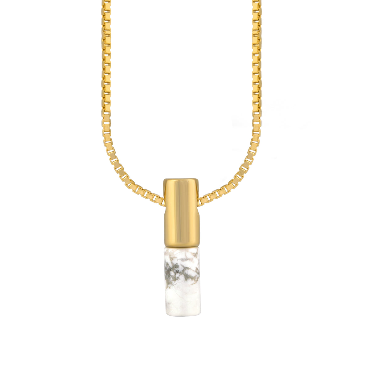 cai Anhänger mit Kette Veneziakette 925/- Sterling Silber vergoldet 45,0cm Howlith