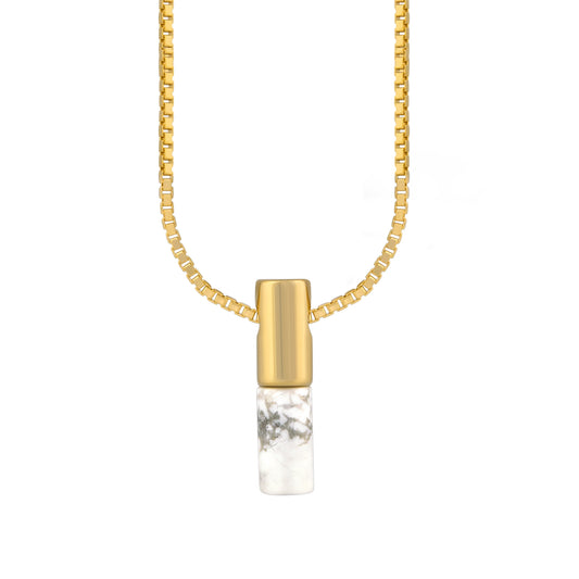 cai Anhänger mit Kette Veneziakette 925/- Sterling Silber vergoldet 45,0cm Howlith
