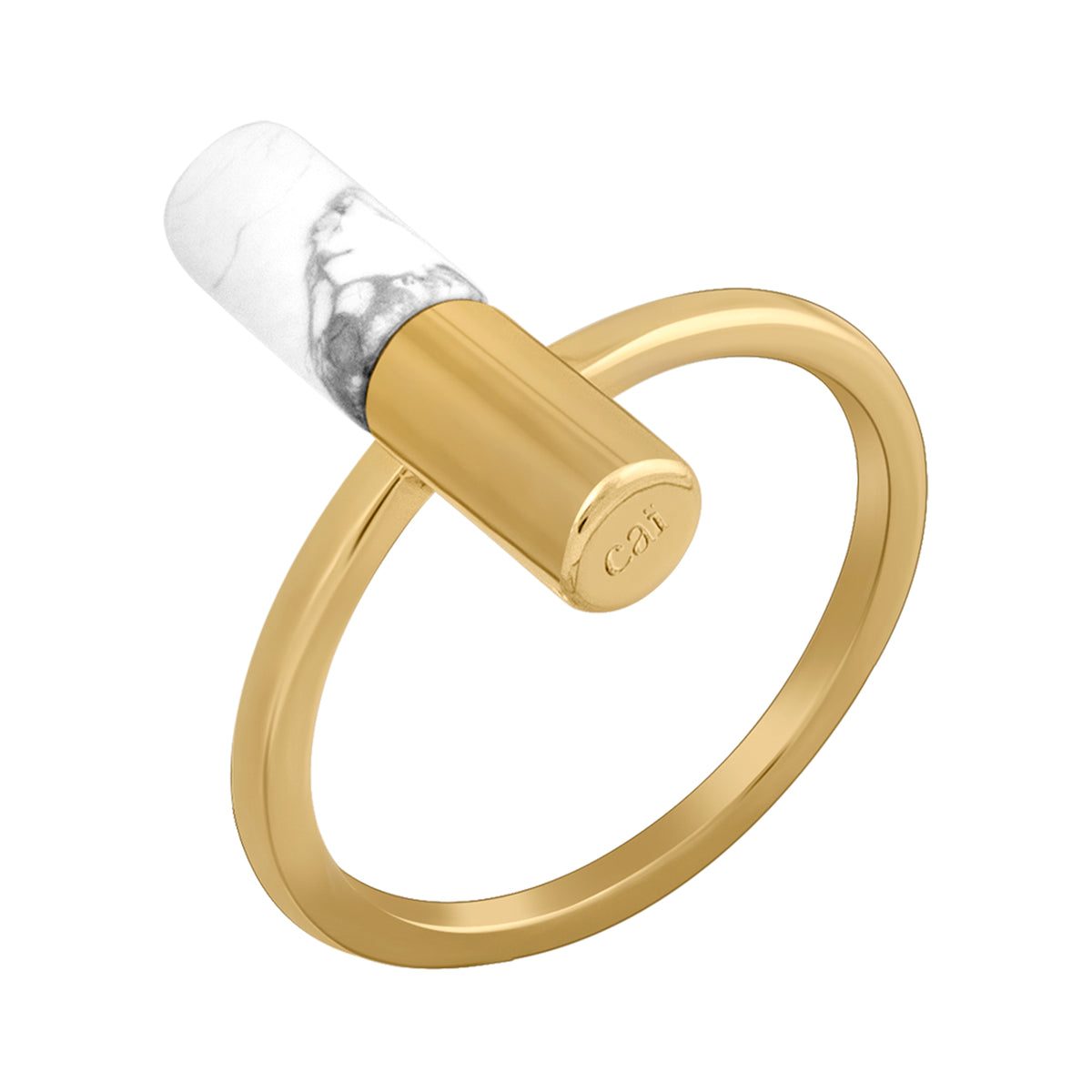 cai Ring 925/- Sterling Silber vergoldet Howlith