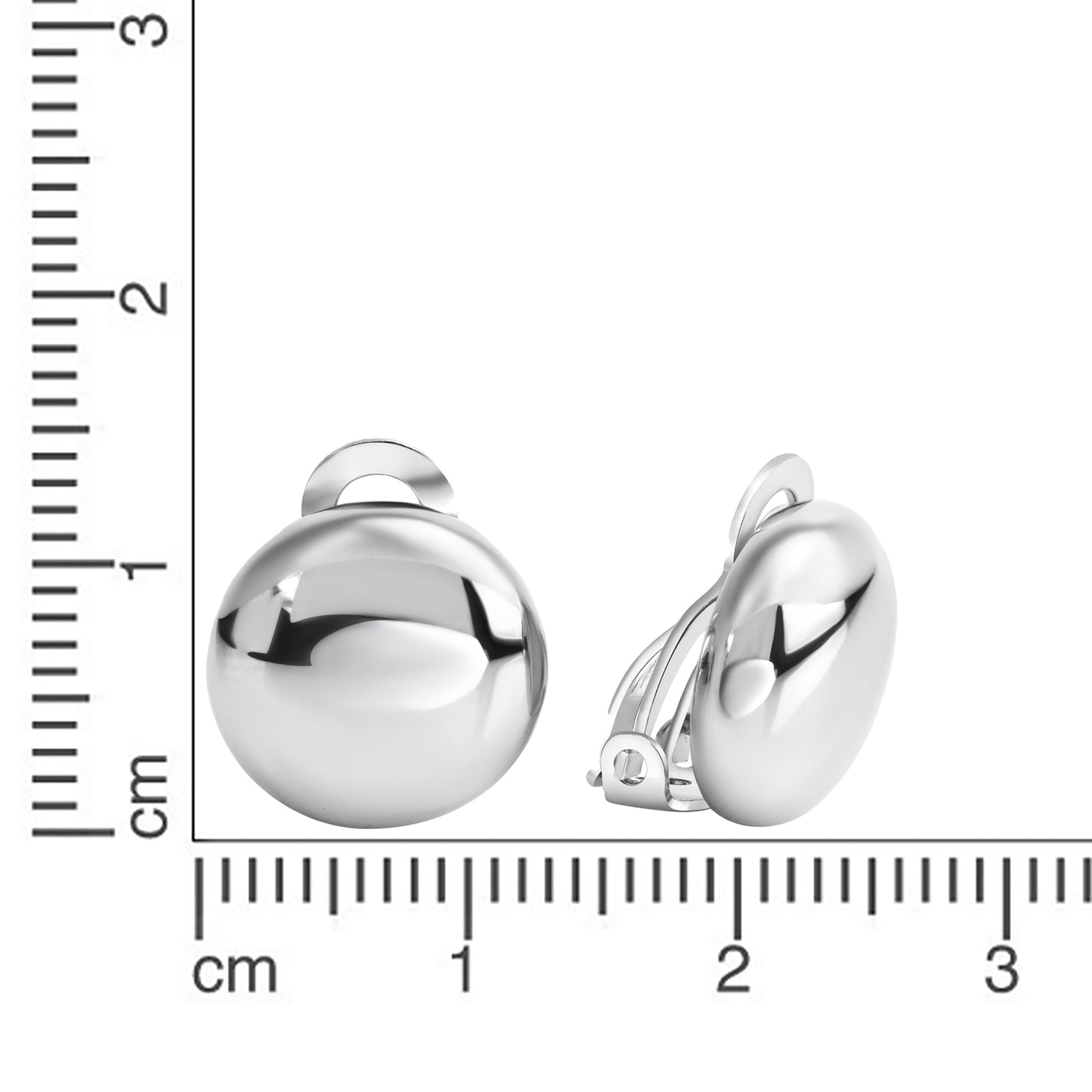 Ohrclips 925/- Sterling Silber rhodiniert 1,4cm