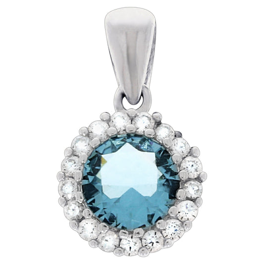 Anhänger 925/- Sterling Silber rhodiniert 1,8cm Kristall