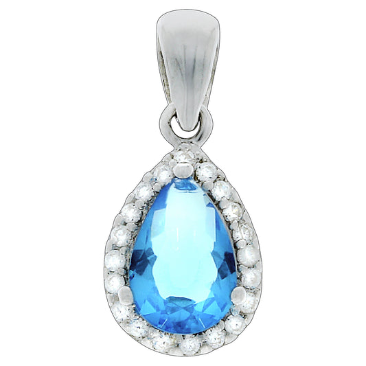 Anhänger 925/- Sterling Silber rhodiniert 1,9cm Glasstein