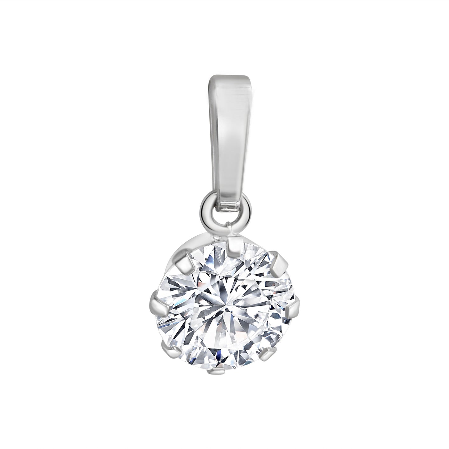 Anhänger 925/- Sterling Silber rhodiniert 1,9cm Zirkonia