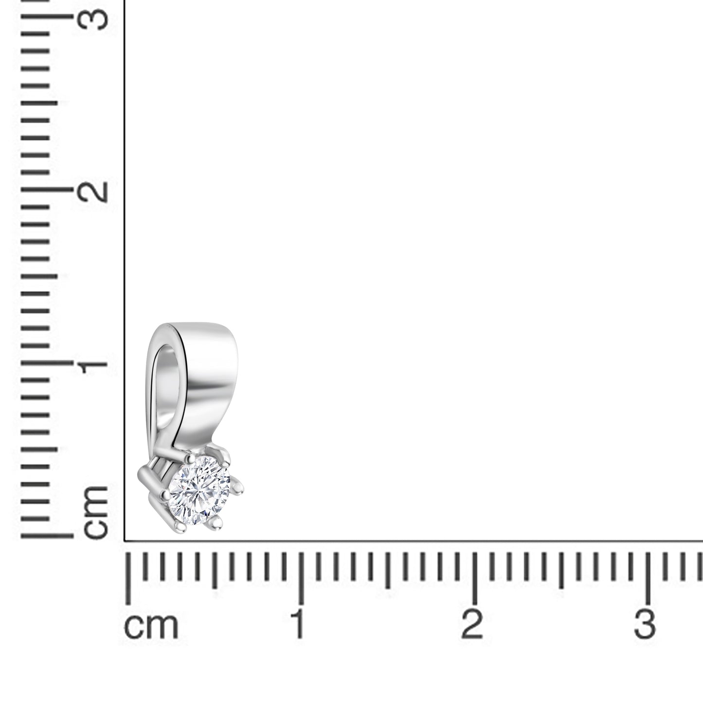 Anhänger 925/- Sterling Silber rhodiniert 1,3cm Zirkonia