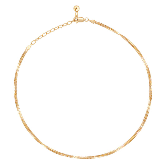 cai Collier Choker Venezianerkette 925/- Sterling Silber vergoldet 37cm ohne Stein