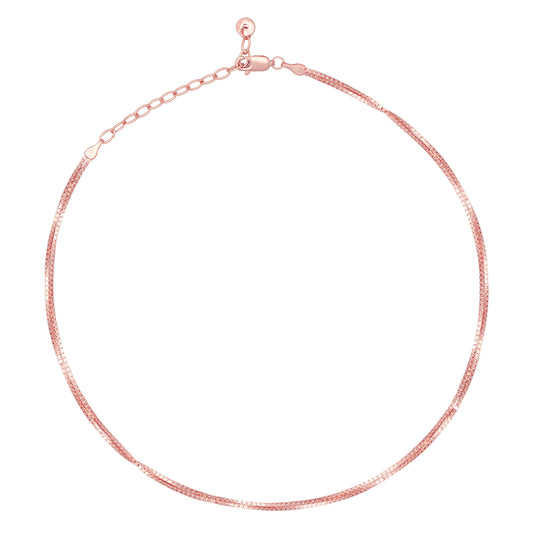 cai Collier Choker Venezianerkette 925/- Sterling Silber rotvergoldet 37cm ohne Stein