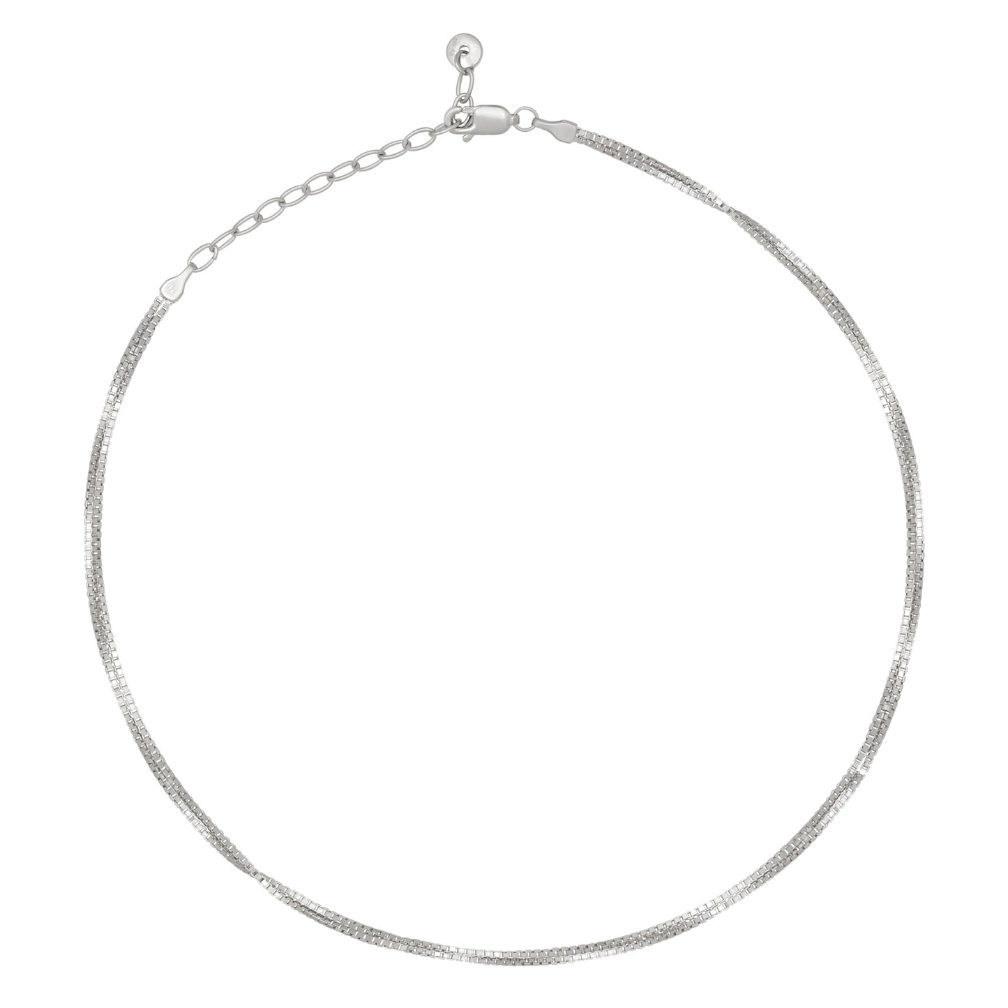 cai Collier Choker Venezianerkette 925/- Sterling Silber rhodiniert 37cm ohne Stein