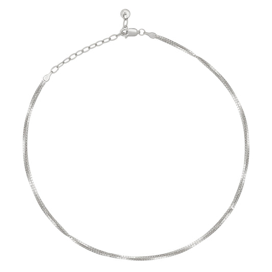cai Collier Choker Venezianerkette 925/- Sterling Silber rhodiniert 37cm ohne Stein
