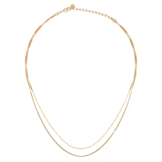 cai Collier Venezianerkette 925/- Sterling Silber vergoldet 45cm ohne Stein