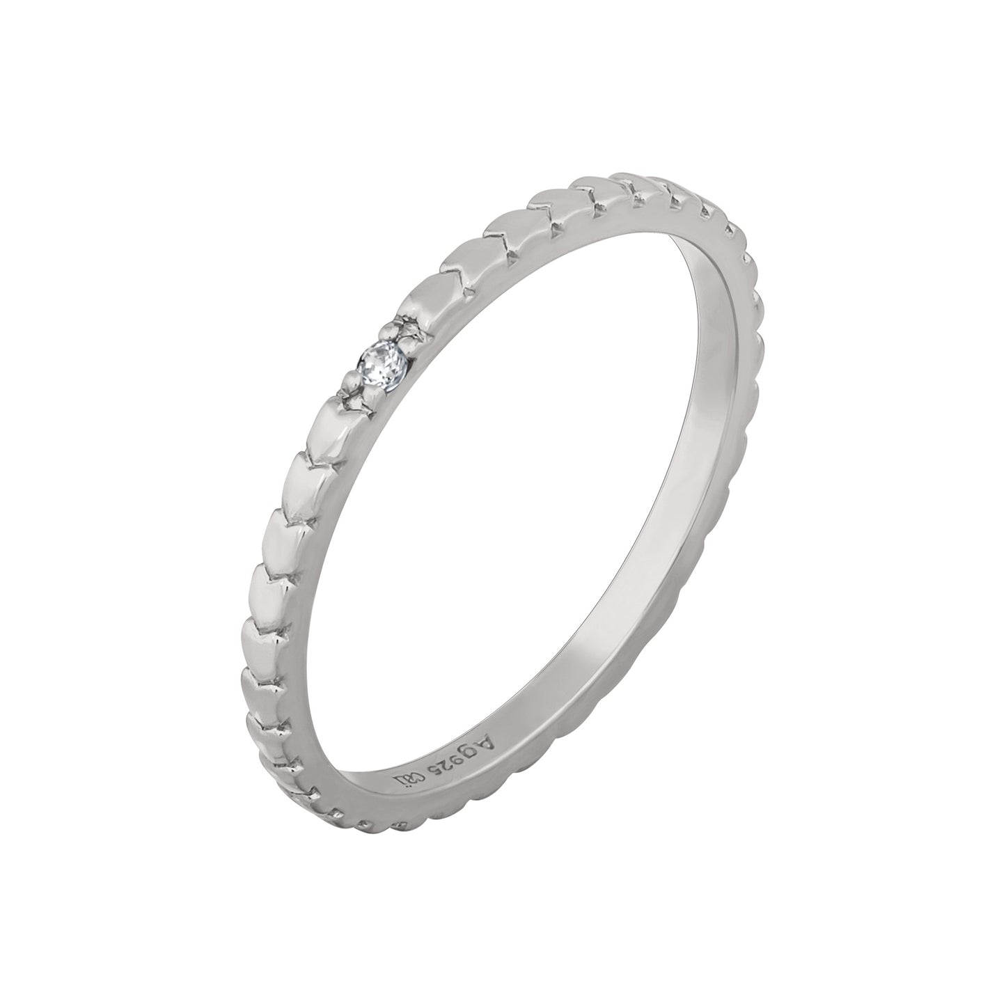 cai Ring 925/- Sterling Silber rhodiniert Zirkonia