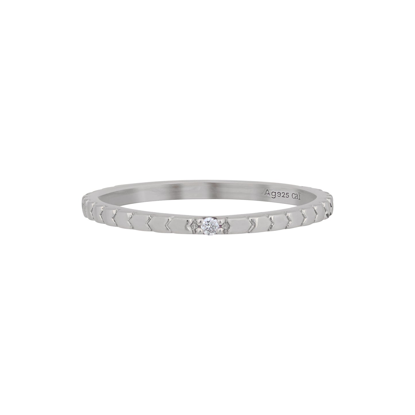 cai Ring 925/- Sterling Silber rhodiniert Zirkonia