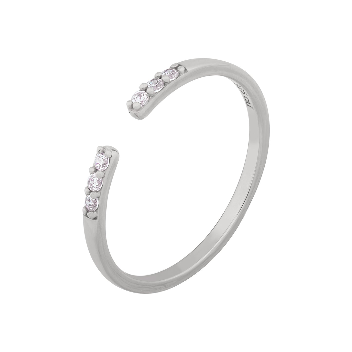 cai Ring 925/- Sterling Silber rhodiniert Zirkonia