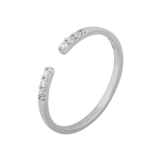 cai Ring 925/- Sterling Silber rhodiniert Zirkonia