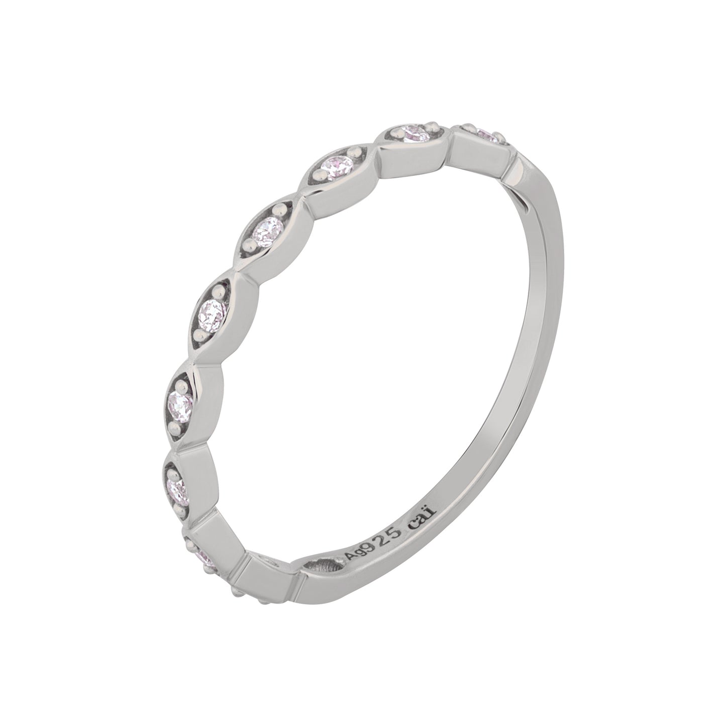 cai Ring 925/- Sterling Silber rhodiniert Zirkonia