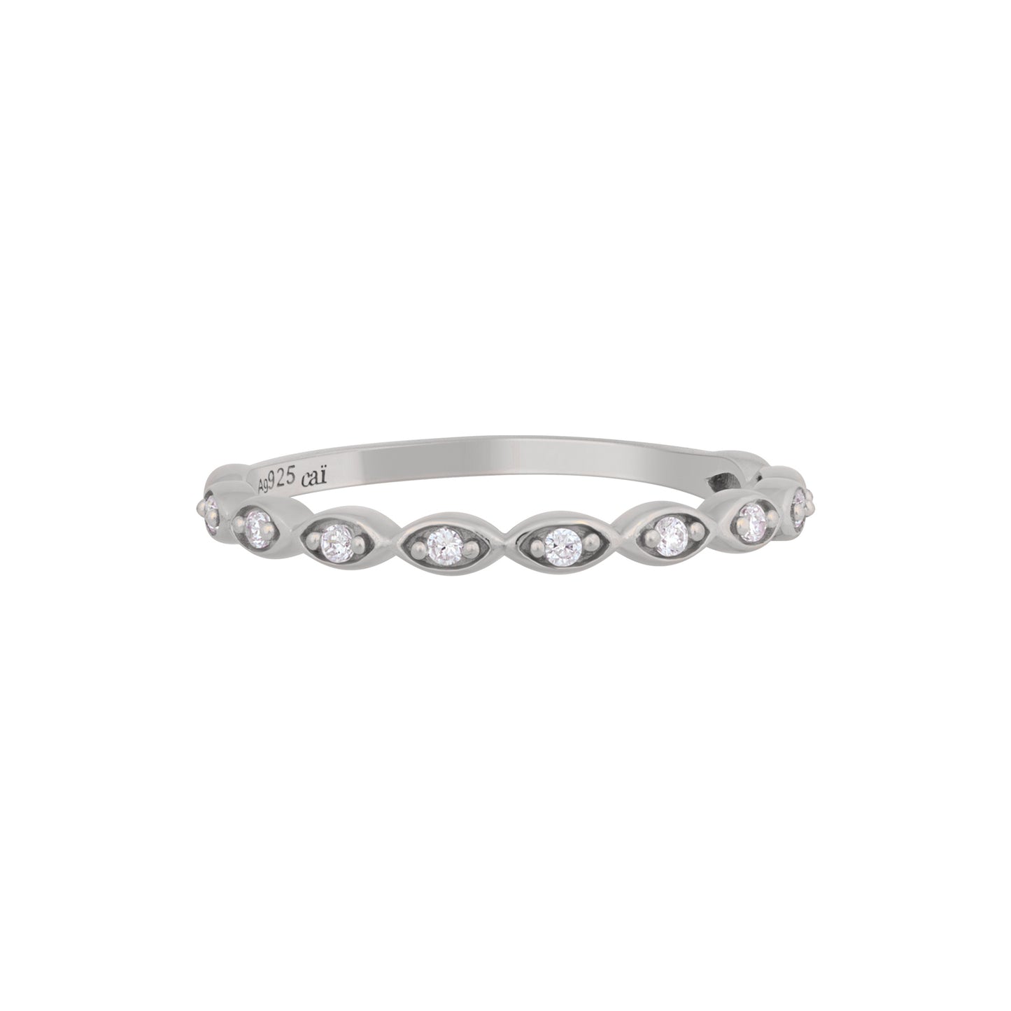cai Ring 925/- Sterling Silber rhodiniert Zirkonia