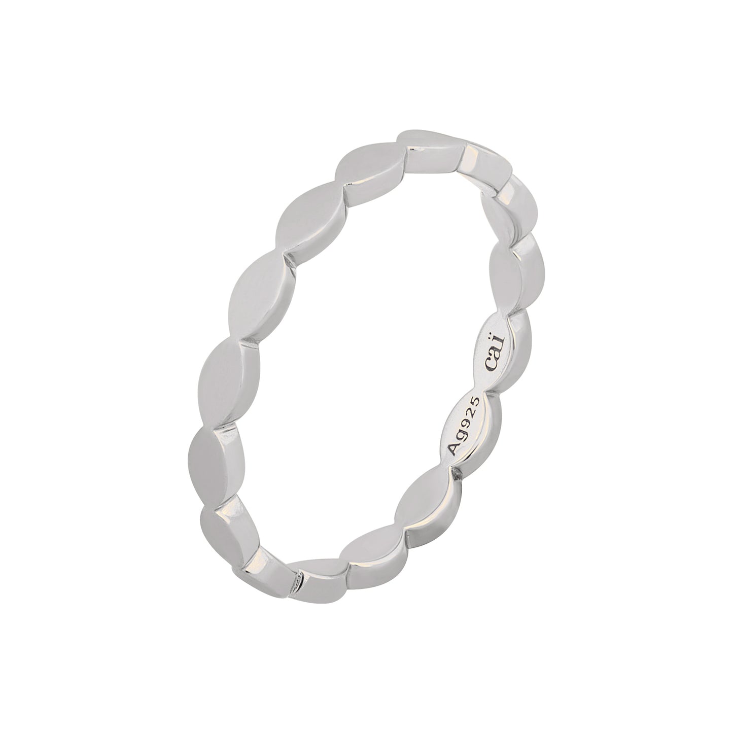 cai Ring 925/- Sterling Silber rhodiniert ohne Stein