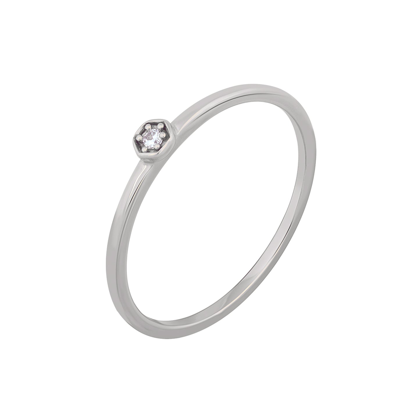 cai Ring 925/- Sterling Silber rhodiniert Zirkonia