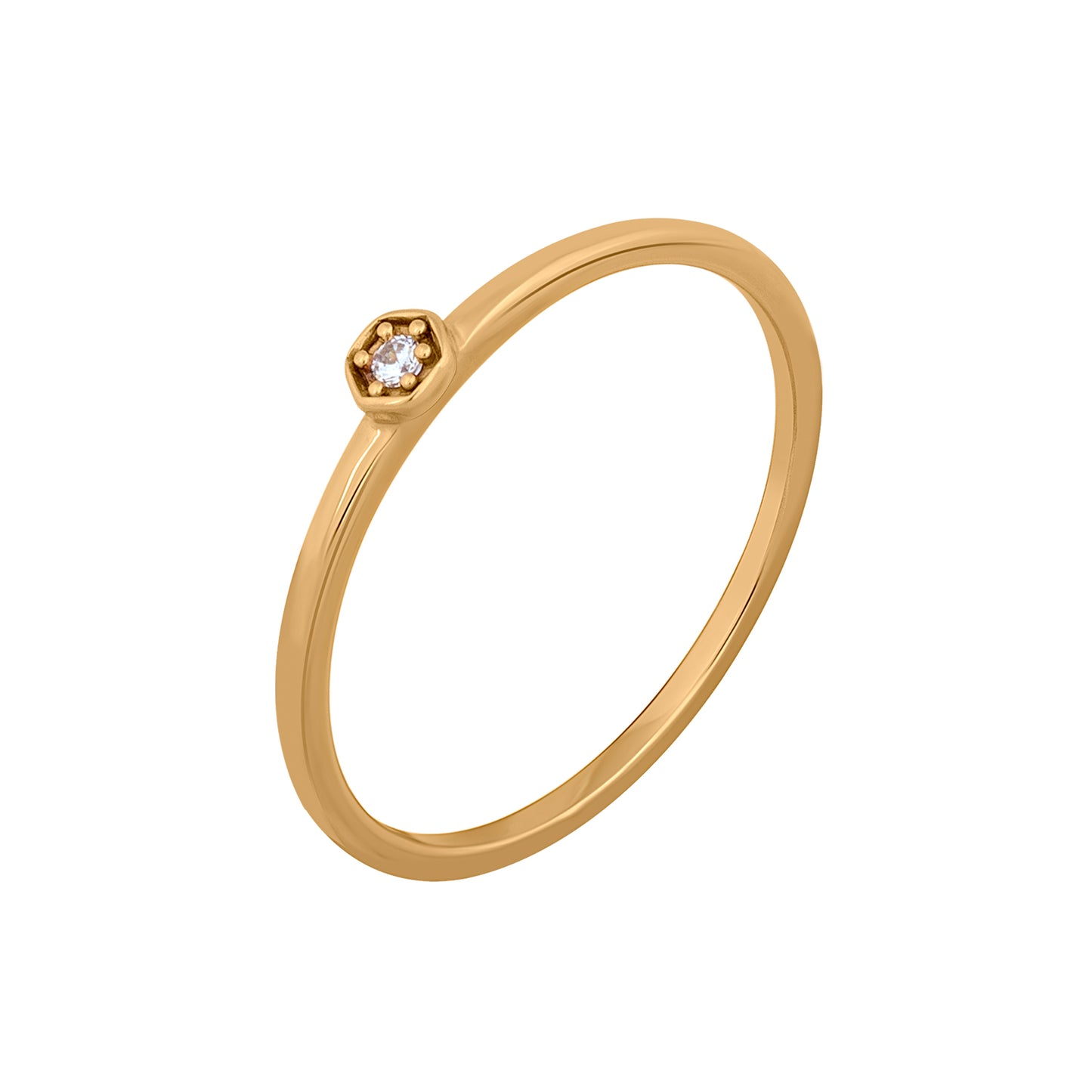 cai Ring 925/- Sterling Silber vergoldet Zirkonia
