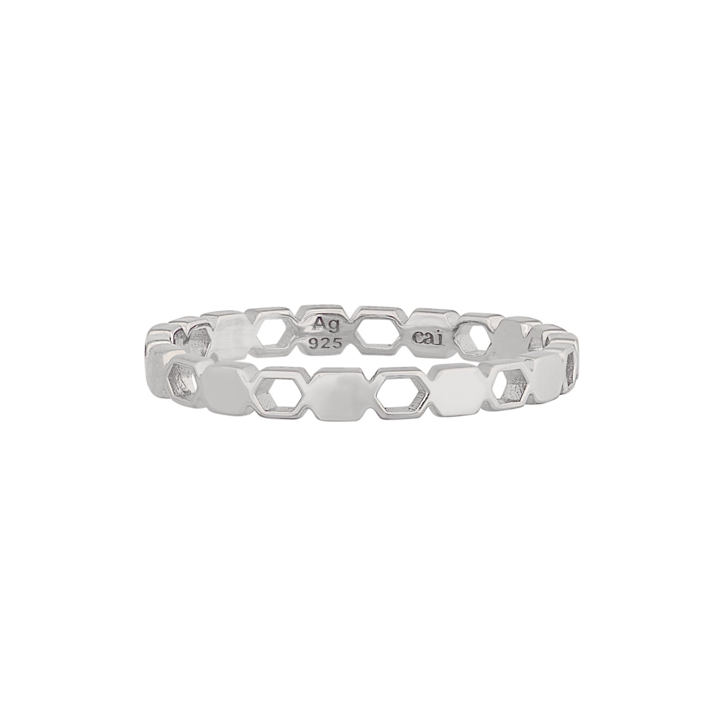 cai Ring 925/- Sterling Silber rhodiniert ohne Stein