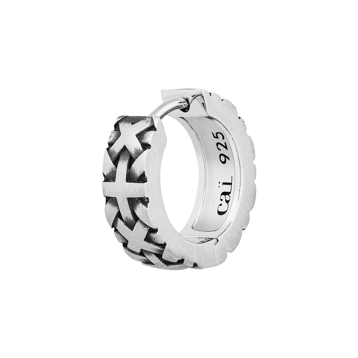 cai Single-Ohrring 925/- Sterling Silber oxidiert 1,4cm