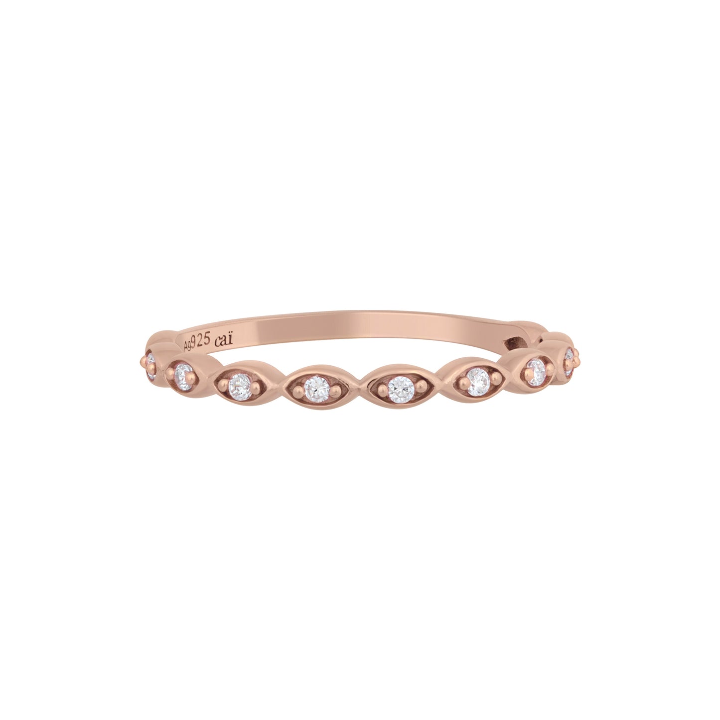 cai Ring 925/- Sterling Silber rotvergoldet Zirkonia