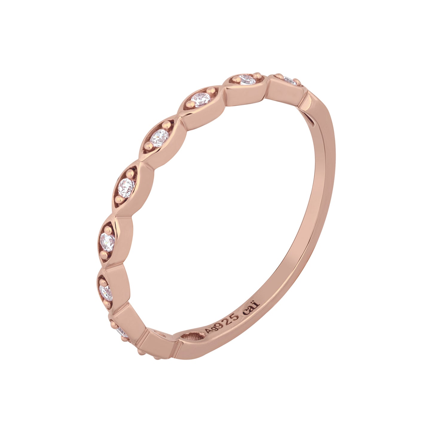 cai Ring 925/- Sterling Silber rotvergoldet Zirkonia