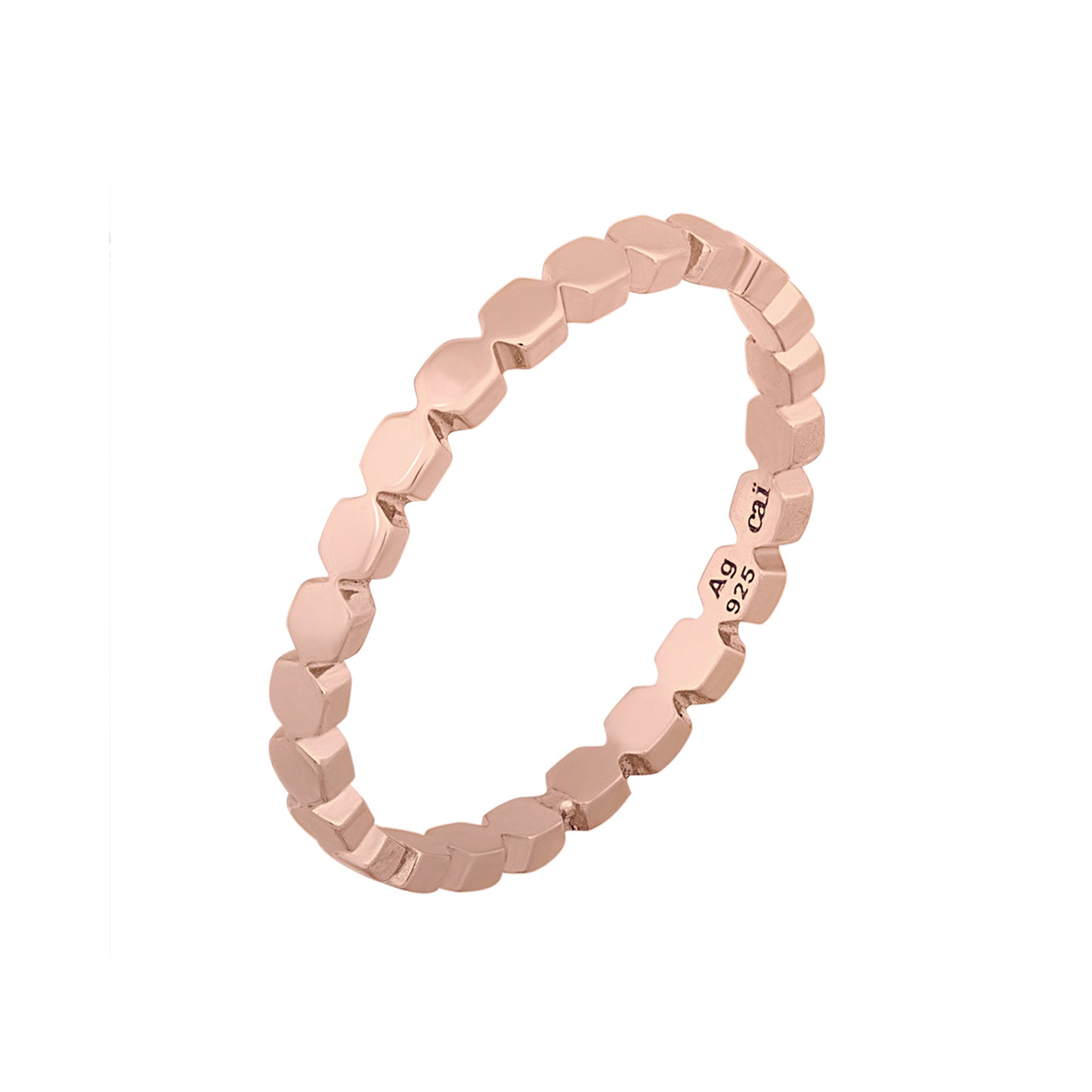 cai Ring 925/- Sterling Silber rotvergoldet ohne Stein