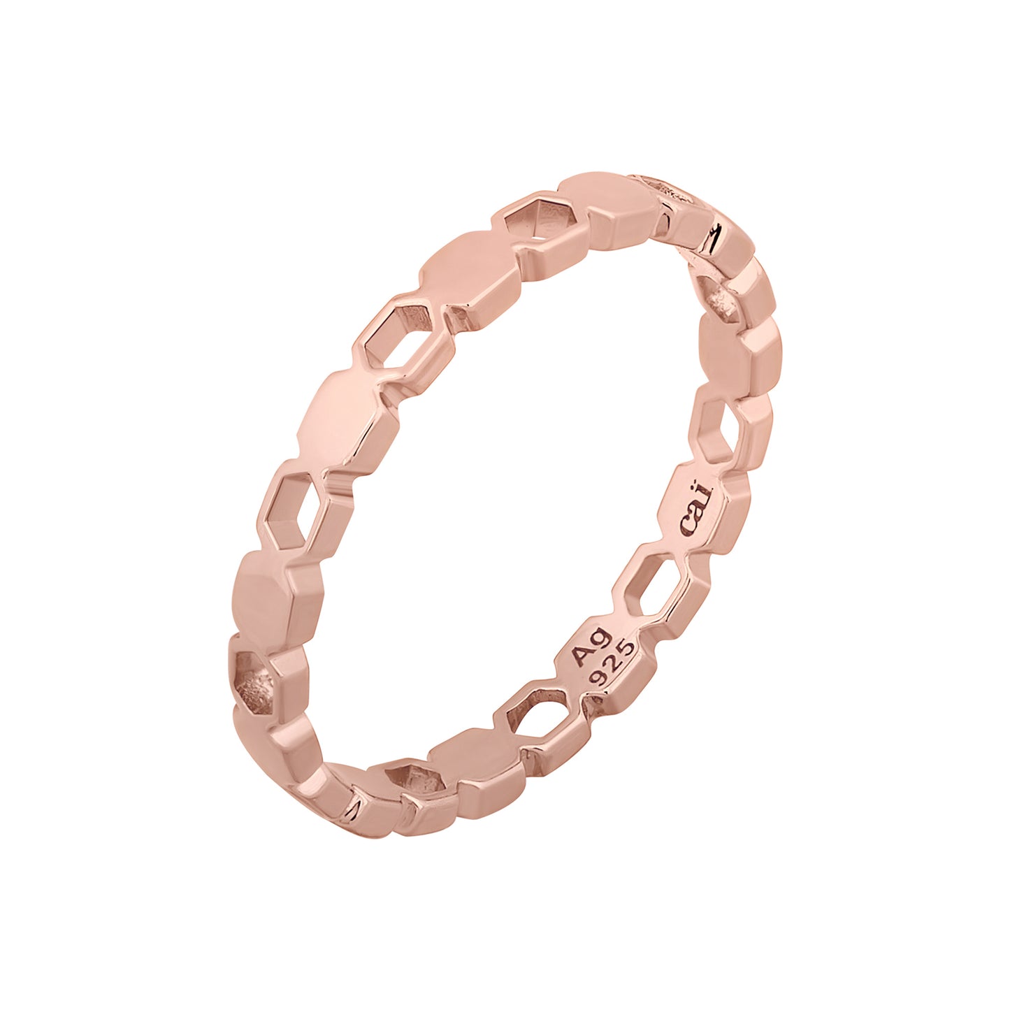 cai Ring 925/- Sterling Silber rotvergoldet ohne Stein