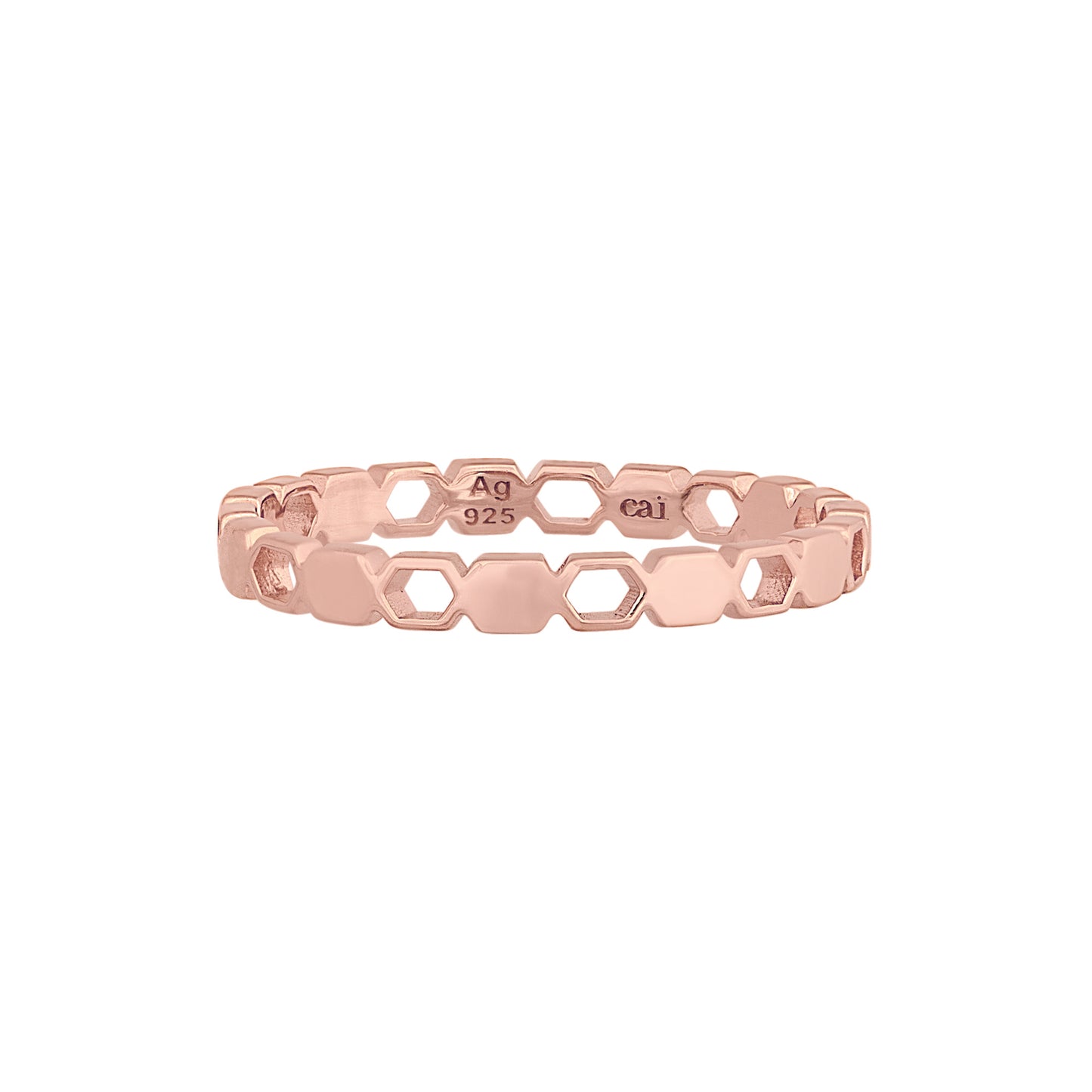 cai Ring 925/- Sterling Silber rotvergoldet ohne Stein