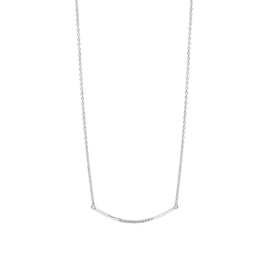 Halskette Ankerkette 925/- Sterling Silber rhodiniert 45,0cm Zirkonia